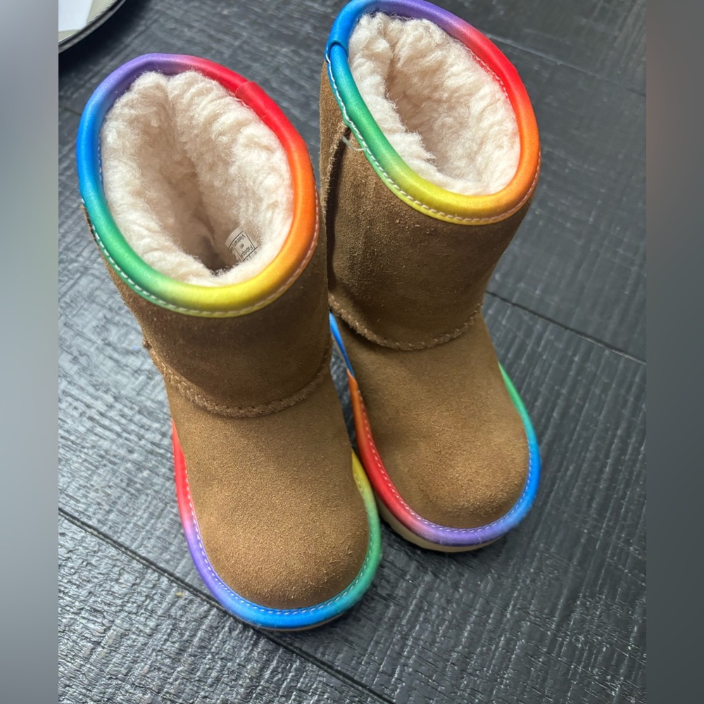 UGG Kids Boots with Rainbow Trim